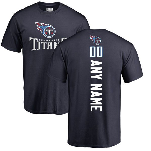 Men Tennessee Titans NFL Pro Line Navy Custom Backer T-Shirt